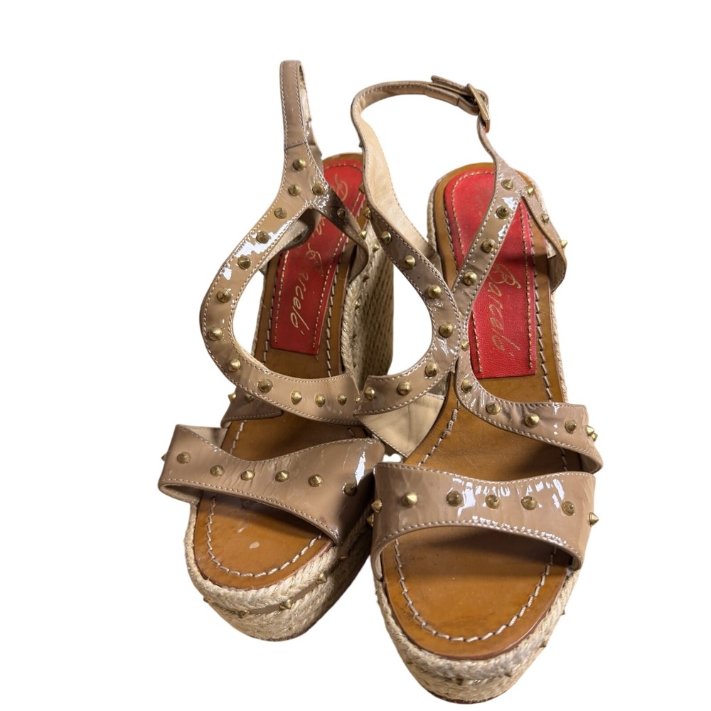 Beverly Feldman Love & Desire Sandals Sz 10 Studded Espadrille Heels Spain - Picture 6 of 16